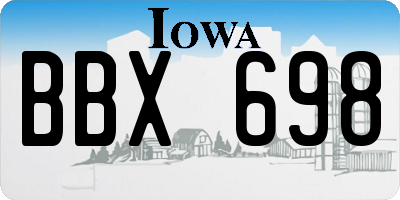 IA license plate BBX698
