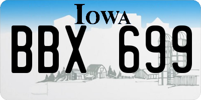 IA license plate BBX699
