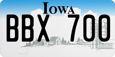 IA license plate BBX700