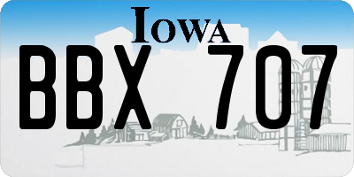 IA license plate BBX707