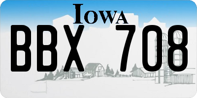 IA license plate BBX708