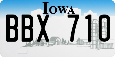 IA license plate BBX710