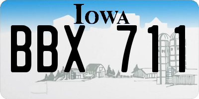 IA license plate BBX711