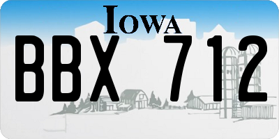 IA license plate BBX712