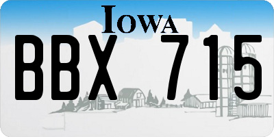 IA license plate BBX715