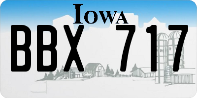 IA license plate BBX717