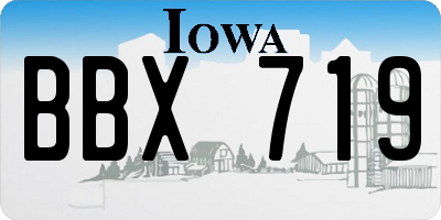 IA license plate BBX719