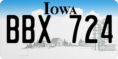 IA license plate BBX724
