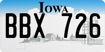 IA license plate BBX726