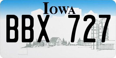 IA license plate BBX727