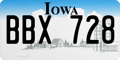 IA license plate BBX728