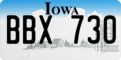 IA license plate BBX730