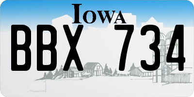 IA license plate BBX734