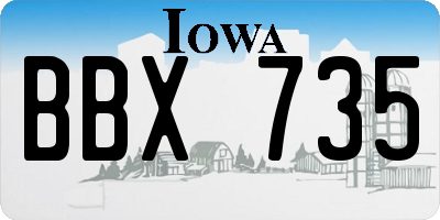 IA license plate BBX735