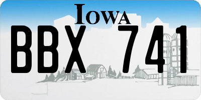 IA license plate BBX741