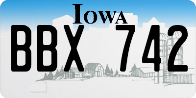 IA license plate BBX742