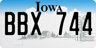 IA license plate BBX744
