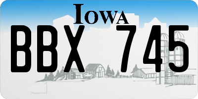 IA license plate BBX745