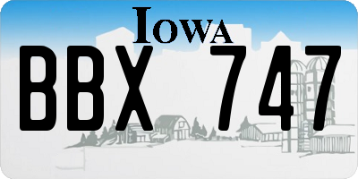 IA license plate BBX747