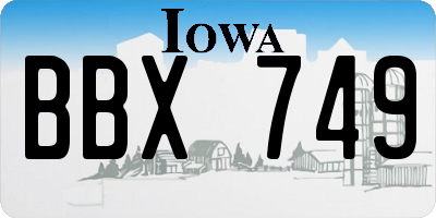 IA license plate BBX749