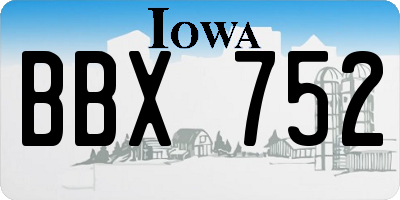 IA license plate BBX752