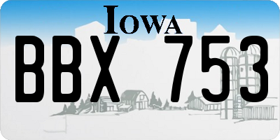 IA license plate BBX753