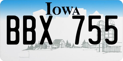 IA license plate BBX755