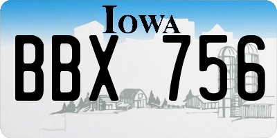 IA license plate BBX756