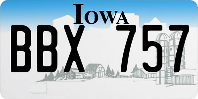 IA license plate BBX757