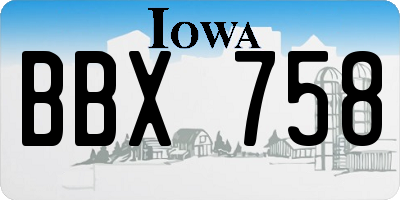 IA license plate BBX758