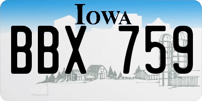 IA license plate BBX759