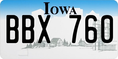 IA license plate BBX760