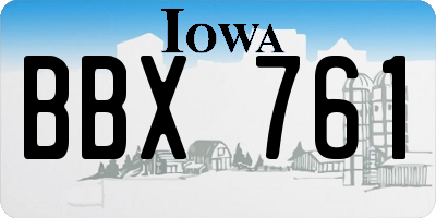 IA license plate BBX761