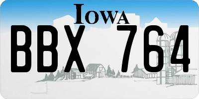 IA license plate BBX764