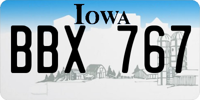 IA license plate BBX767