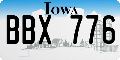 IA license plate BBX776