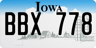 IA license plate BBX778