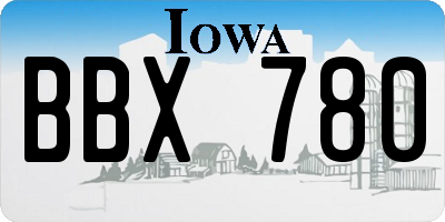 IA license plate BBX780