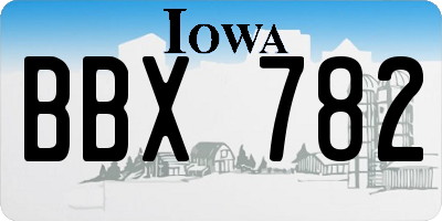 IA license plate BBX782