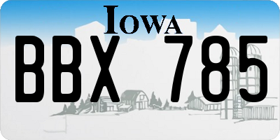 IA license plate BBX785