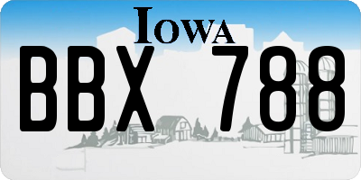 IA license plate BBX788