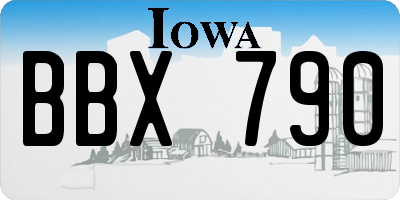 IA license plate BBX790