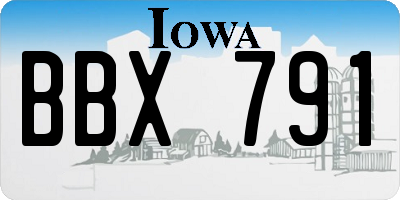 IA license plate BBX791