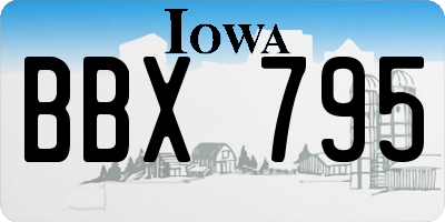 IA license plate BBX795