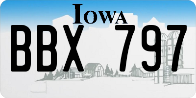 IA license plate BBX797