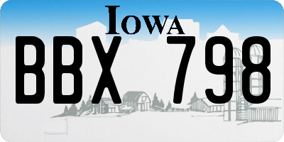 IA license plate BBX798