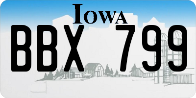 IA license plate BBX799