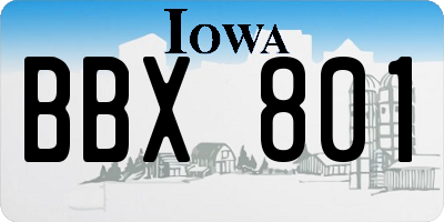 IA license plate BBX801