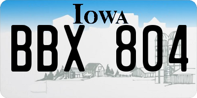 IA license plate BBX804