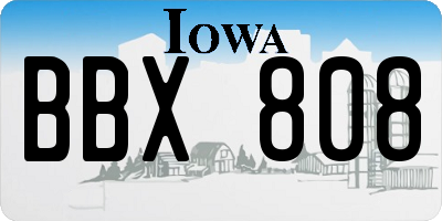 IA license plate BBX808